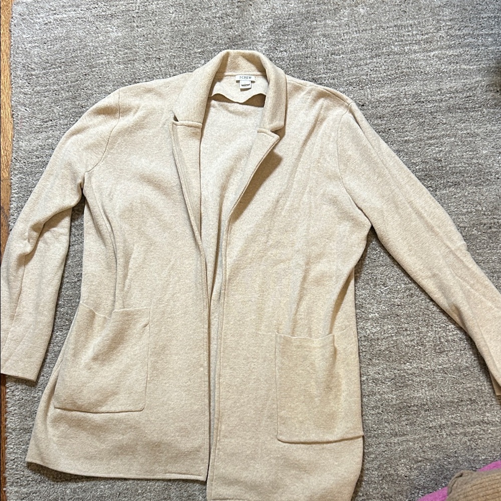 Women's Beige Open Front Sweater Cardigan